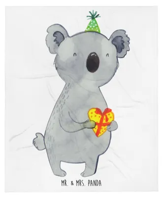 Produktbild von Mr. & Mrs. Panda Plaid Koala Geschenk - Weiß - Kuscheldecke, Bettdecke, Decke, Sofadecke, Party, Tagesdecke, Geburtstag