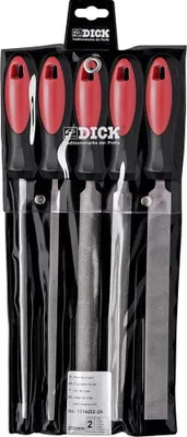 Produktbild von Dick 1314202-2K Workshop file set 5-piece with 2K-handle Cut length 200 mm 1 Set