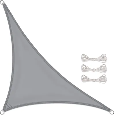 Produktbild von Sonnensegel BASIC PES Dreieck 3,2x3,2x4,5 hellgrau Polyester 140g/m²