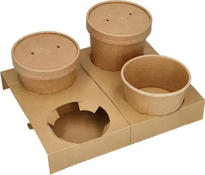 Produktbild von PAPSTAR Becherträger "pure" aus Pappe für 4 Suppenbecher