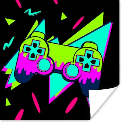 Produktbild von MuchoWow® Poster Gaming - Controller - Schwarz 50x50 cm - Wohnzimmerdekoration