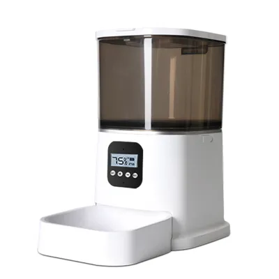 Obrázek produktu pro Automatické krmítko pro domácí mazlíčky, automatické nastavení tlačítka krmítka, časové dávkování, velkokapacitní dávkovač suchého krmiva o objemu 5 litrů, hlasový záznam, duální napájení pro dálkové krmení koček a psů