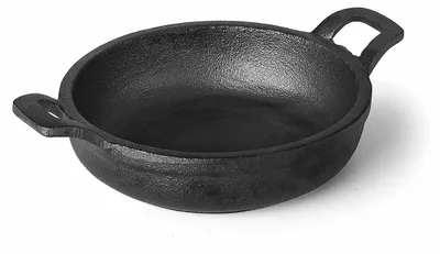 Gusseisen-Pfanne mit Holzstiel, Ø 18 cm, schwarz