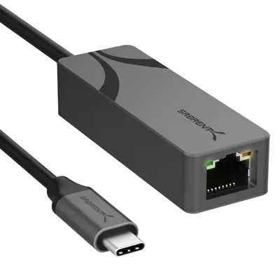 Produktbild von Sabrent USB C TO 2.5 GBPS ENET, Kabelgebunden, RJ-45, Ethernet, 2500 Mbit/s, Schwarz