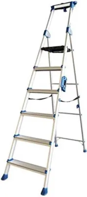 Produktbild von Famanu Haushaltsleiter 6 Stufen - Klappbare Küchentreppe