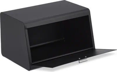 Produktbild von Relaxdays Brotkasten aus Edelstahl, Brot Aufbewahrungsbox, HBT: 20,5 x 34,5 x 23,5 cm, Brotaufbewahrung, Metall, schwarz