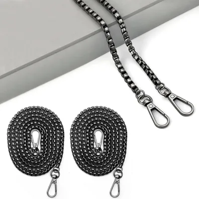 Taschenkette aus Metall, schwarz, 2 Stück, 1,2 m