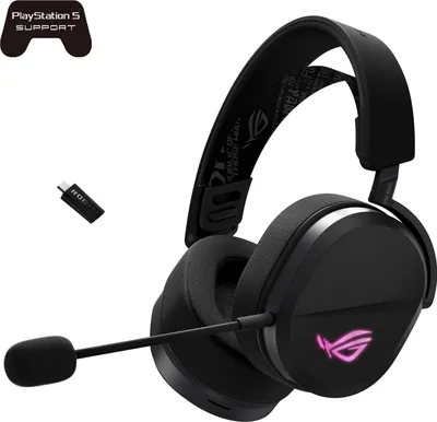 Obrázek produktu pro ASUS ROG Pelta, Kabelový a bezdrátový, Hraní, 20 - 20000 Hz, 309 g, Sluchátka s mikrofonem, Černá