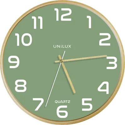 Image de UNiLUX 400165098 Horloge murale Baltic - Quartz Ø31,5 cm hêtre-vert