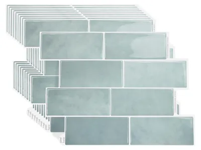 Produktbild von Selbstklebende Wandfliesen - Vintage Grün, Set von 10, 3D Peel und Stick