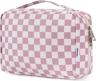 Produktbild von Damen-Kulturtasche - groß und hängend - z-altrosa Schachbrettmuster