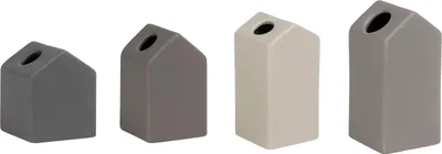 Zdjęcie produktu dla Räder Gartenhäuschen 4er Set H.5,5-8,5cm, grautöne