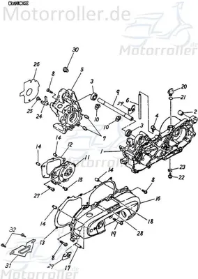 Produktbild von Adly Variomatikdeckel links außen Gehäusedeckel 100ccm 2Takt Motorroller.de Getriebegehäusedeckel Variodeckel Seitendeckel Getriebedeckel Scooter