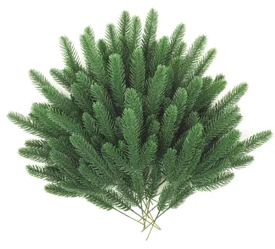 Produktbild von 50 künstliche Tannenzweige für Weihnachten, 26 cm künstliche Tannenblätter, künstliche Tannenzweige, künstliche Weihnachtspflanzen zum Selbermachen von Weihnachtskränzen und zur Dekoration von Wohnräumen.