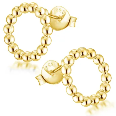 Produktbild von MATERIA by Matthias Wagner Kreis Ohrstecker Damen Gold 11mm 925 Silber vergoldet in Schmuck Etui SO-408-Gold