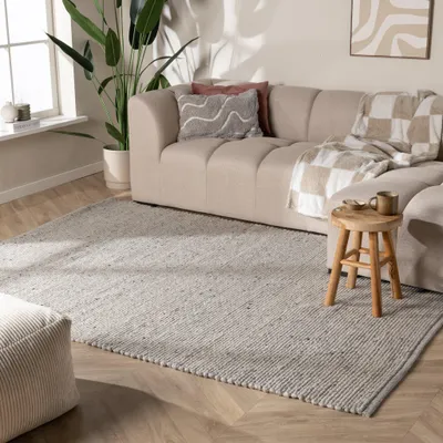 Produktbild von Volero - Wollteppich - Feline Grau Meliert - 280x380 cm - Wohnzimmer, Esszimmer, Schlafzimmer - Klassik, Ländlich, Modern, Skandinavisch