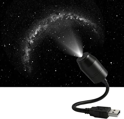 Produktbild von 2-in-1 Galaxy Projektor Nachtlicht, Sternenhimmel Projektoren, USB, Touch-Dimmer, Mini LED – Für Decke & Wand, Sternenhimmel