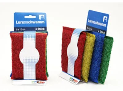 Obrázok produktu pre Polyesterová hubka, sada 4 ks, rôzne farby, metalická, 4 x 10 g