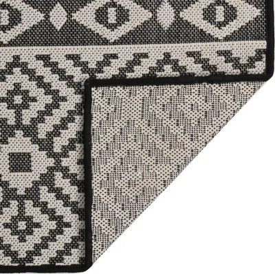 Produktbild von vidaXL Outdoor-Teppich Flachgewebe 200x280 cm Schwarz Gestreift