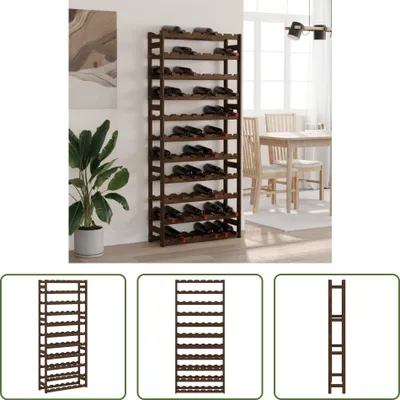Imagen del producto de Estantería para vinos "The Living Store", capacidad para 77 botellas, color marrón, madera maciza de pino