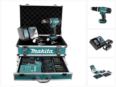 Zdjęcie produktu dla Makita DHP453RFX2, Wiertarka pistoletowa, 1,3 cm, 3,6 cm, 1,3 cm, 1,3 cm, 1,5 mm