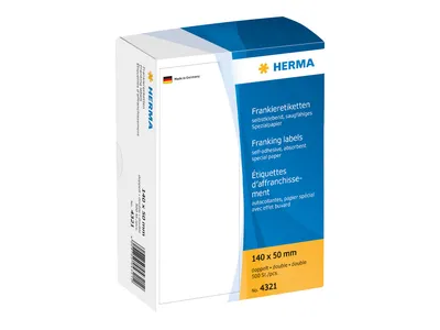 Obrázek produktu pro HERMA Frankovací štítky - papír - samolepicí - bílý - 163 x 45 mm 1000 štítků (500 listů x 2)