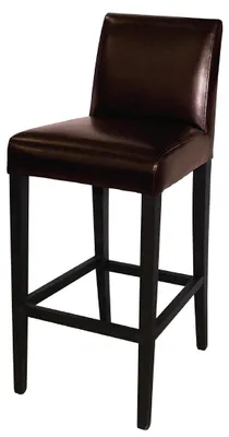 Image de Tabouret de bar Bolero avec dossier, similicuir, marron foncé