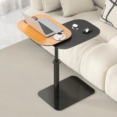 Imagen del producto de Mesa auxiliar en forma de C, ajustable y con dos superficies