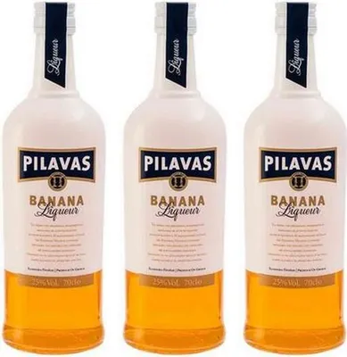Produktbild von 3x Likör Banane je 700ml 25% Vol. Pilavas Bananenlikör