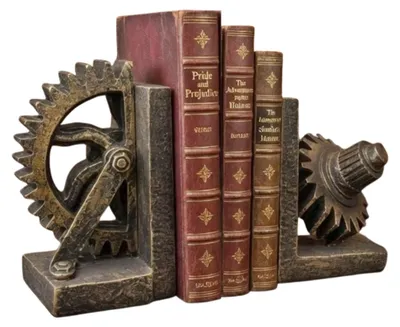 Zdjęcie produktu dla Bellaa 22944, przemysłowe podkładki do książek, mechaniczne, styl loft, przekładnia, 17,8 cm