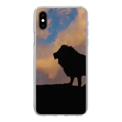 Produktbild von MuchoWow® Handyhülle Schutzhülle Hülle für iPhone Xs Löwe - Sonnenuntergang - Wild Silikon Softcase Handy Hülle - Handytasche