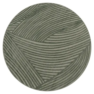 Produktbild von Paco Home Outdoor Teppich Wetterfest Balkon Wohnzimmer Skandi Muster Boho Einfarbig Modern 160 cm rund