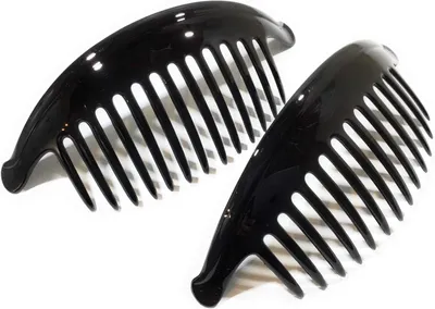 Productafbeelding van 2 puristische zwarte steekkammen van 17 cm (12s)