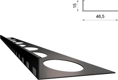 Immagine prodotto di Profilo per scale in alluminio Pavimento in resina Renoplast SZ15, profilo 200 cm, grafite