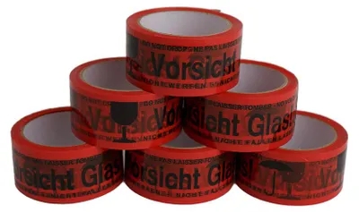 Produktbild von 72 Rollen, Warnklebeband "Vorsicht Glas", 48 mm x 66 m, Hansepack24