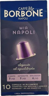 Immagine prodotto di Caffè Borbone Kaffeekapseln Mia Napoli, kompatibel mit Nespresso-Kapselsystem, 10 Kapseln