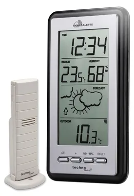 Produktbild von Technoline MA 10430, Schwarz, Grau, Innen-Thermometer, Außen-Thermometer, Innen-Hygrometer, Hygrometer, Thermometer, 1 - 99%, -9,9 - 59,9 °C, Akku
