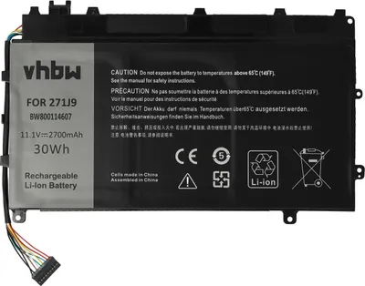 Produktbild von vhbw Akku kompatibel mit Dell Latitude 13 7000, 13 7000 (CAL002LATI735013480), 13 7000 (CAL001LATI735013480) Notebook (2700 mAh, 11,1 V, Li-Polymer)