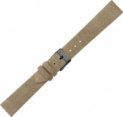 Produktbild von Herzog Amrum > Uhrenarmband beige > Velourleder flach Verlauf, Stegbreite:18mm, Schließe:Schwarz