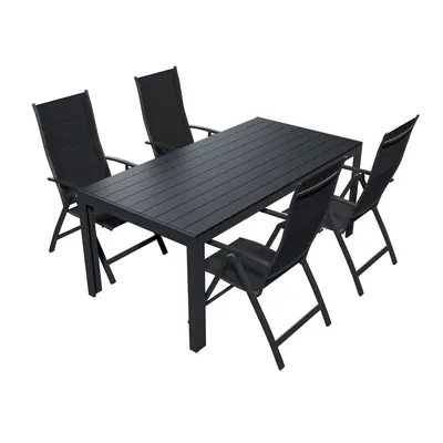 Produktbild von Alu Gartensitzgruppe Gartenmöbel Set Gartenset Sitzgruppe Essgruppe Tisch Sessel