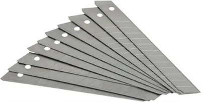 Produktbild von 10x Abbrechklingen 9mm – Ersatzklingen für Abbrechmesser – 10 Stück pro Set – Scharf und präzise – Geeignet zum Schneiden, für Hobby, Werkstatt und Heimwerkerarbeiten [10827]