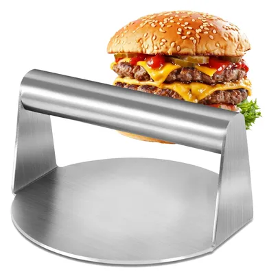 Produktbild von RVS-Burgerpresse, 14 cm, mit Antihaftbeschichtung, für gesunde Burger