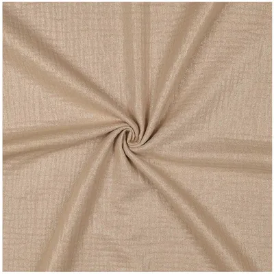 Glitzer Musselin Stoff 50x136cm uni Oeko-Tex Double Gauze Windeltuch Mulltuch Baumwolle beige