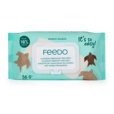 Obrázek produktu pro FEEDO Ubrousky vlhčené bambusové bioodbouratelné 56 ks
