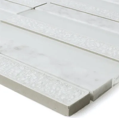 Produktbild von Mosaikfliesen Glas Naturstein Talinn Arktis Weiss