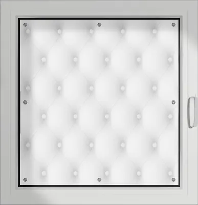 Produktbild von Wallario Lichtschutzbild, Dekorativer Sichtschutz Sonnenschutz 96 x 93 cm mit Motiv: Weiße Ledertür - Verdunklung ohne Bohren