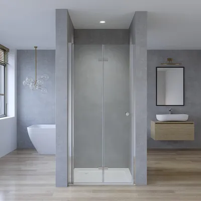 Produktbild von AQUABATOS Nischentür Duschabtrennung 95 x 187 cm Falttür Rahmenlos Duschwand aus Duschtür 5 mm ESG-Sicherheitsglas
