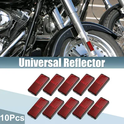 Image de 10 Pcs Moto Sécurité Spoke Réfléchissant Auto Adhésif 56x25mm Rouge