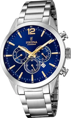 Produktbild von Festina Edelstahl Herren Uhr F20343/2 Armbanduhr silber Chronograph D2UF20343/2