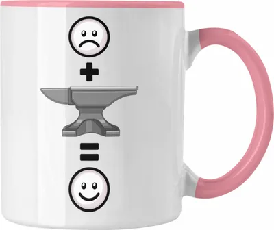 Produktbild von Trendation - Schmied Tasse Geschenk für Metallbauer Lustige Geschenkidee :( + Schmied = :) (Rosa)